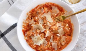 Cottage Cheese Chicken Parm Bowl