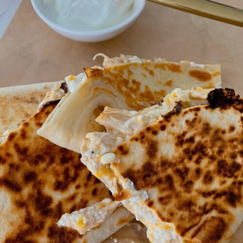 macro friendly Buffalo Chicken Quesadilla With Cottage Cheese