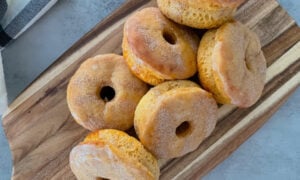Macro Friendly Maple Protein Donuts With Cinnamon Sugar Glaze