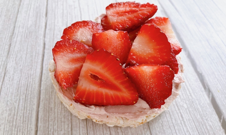 strawberries on a rice cake
