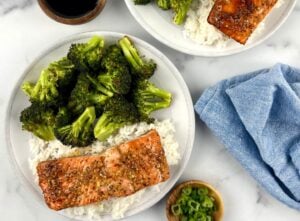 Macro-Friendly Honey Garlic Salmon Sheet Pan