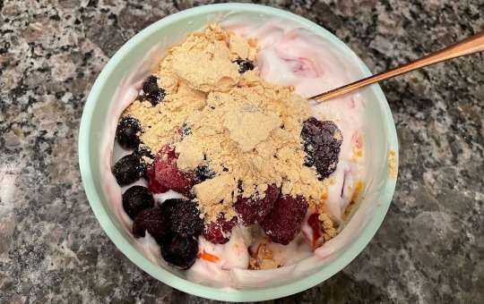 jello yogurt bowl - macro friendly snack