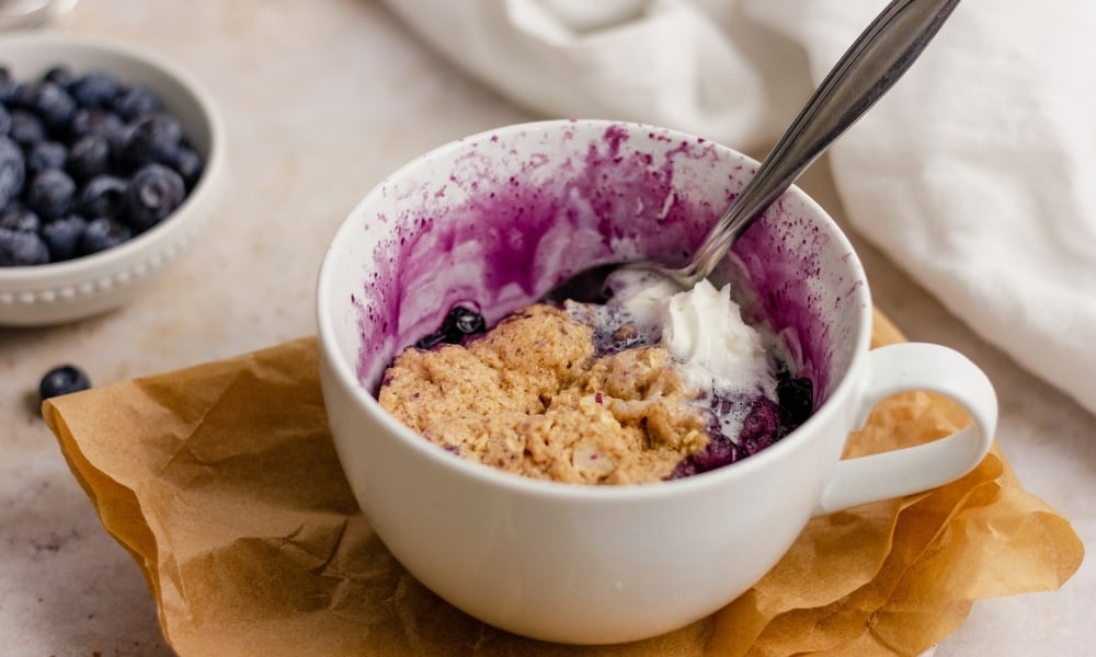 cup of blueberry cobbler
