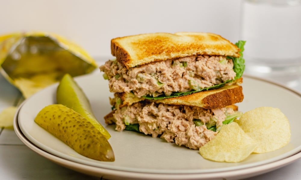 one classic tuna salad sandwhich