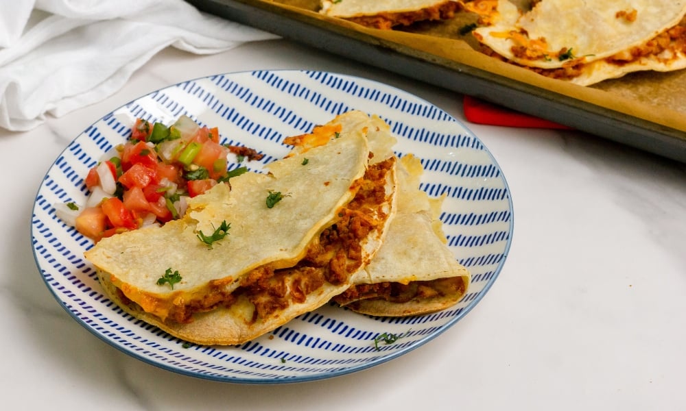 plate of crispy baked tacos