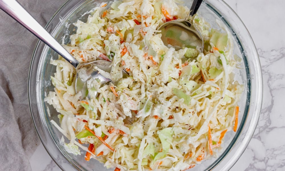 bowl of lightened up SLAW