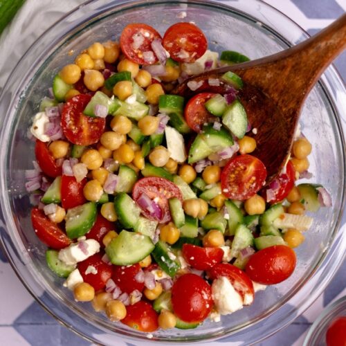 bowl of healthy chickpea salad