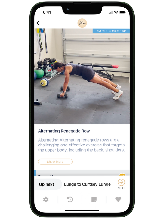 video form strength training inside fhm+ active app