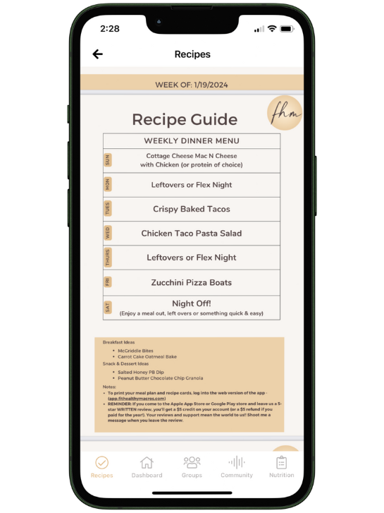 recipe guide - fhm+