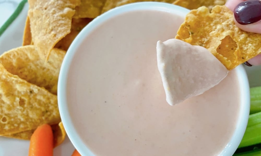 HighProtein Cottage Cheese Queso Dip Fit Healthy Macros