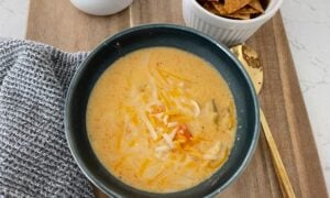 High Protein Crockpot Buffalo Chicken Soup