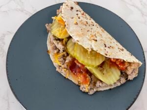Loaded Ground Turkey Cheeseburger Quesadilla