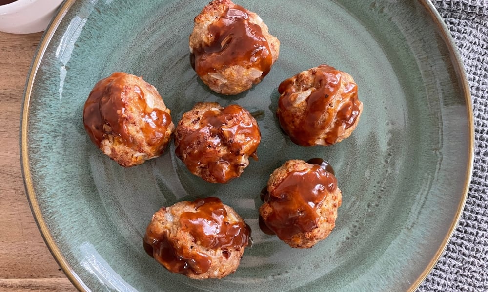 BBQ Turkey Meatballs made in the air fryer