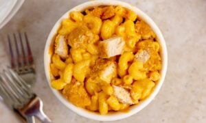 High Protein Buffalo Chicken Mac and Cheese