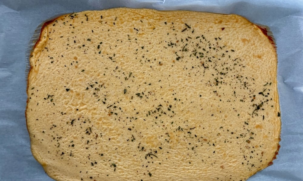 high protein flatbread made with cottage cheese