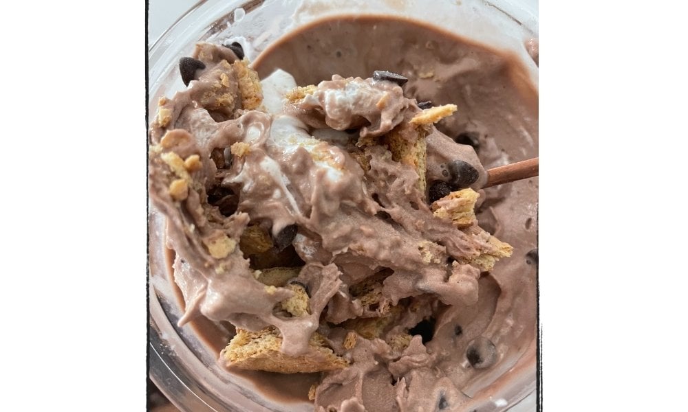 High Protein Loaded Chocolate S’Mores Ninja Creami