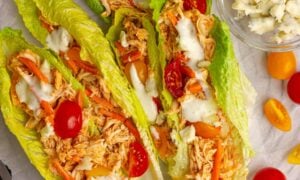High-Protein, Low-Calorie Buffalo Chicken Lettuce Wraps