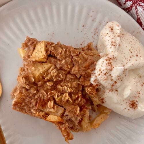high protein Apple Cinnamon Oatmeal Bake