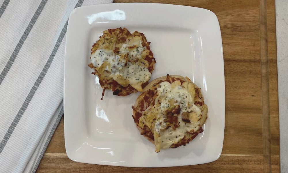 Chicken Bacon Ranch English Muffin Pizza