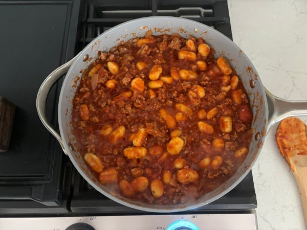 pasta sauce added