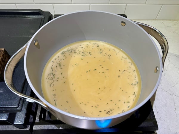heating the broth