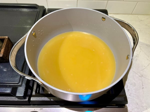 heating the broth