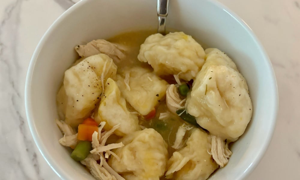 one pot high protein chicken and dumpling soup