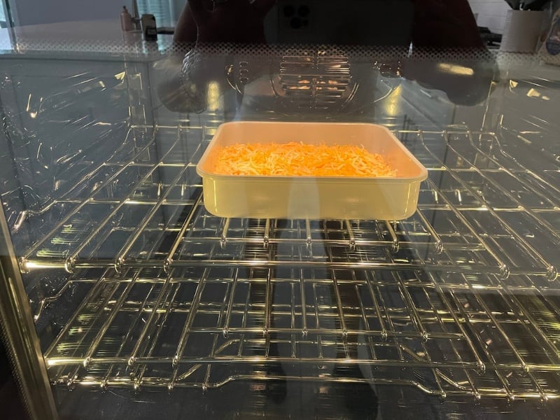 placing in oven - buffalo chicken dip placing in oven - buffalo chicken dip