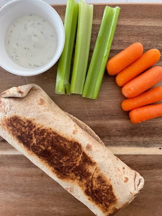whole buffalo chicken wrap with cottage cheese