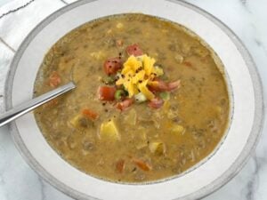 High Protein Cheeseburger Soup