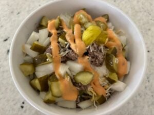 Loaded Big Mac Cottage Cheese Bowl