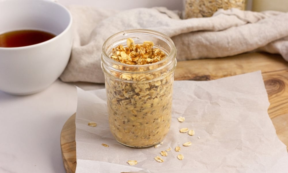high protein coffee overnight oats recipe featured image