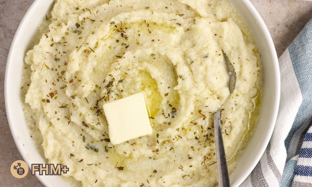 Mashed Cauliflower side dish - Fit Healthy Macros recipe