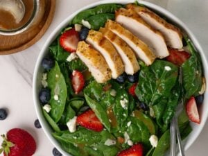 Berry Spinach Salad with 30 Grams Protein